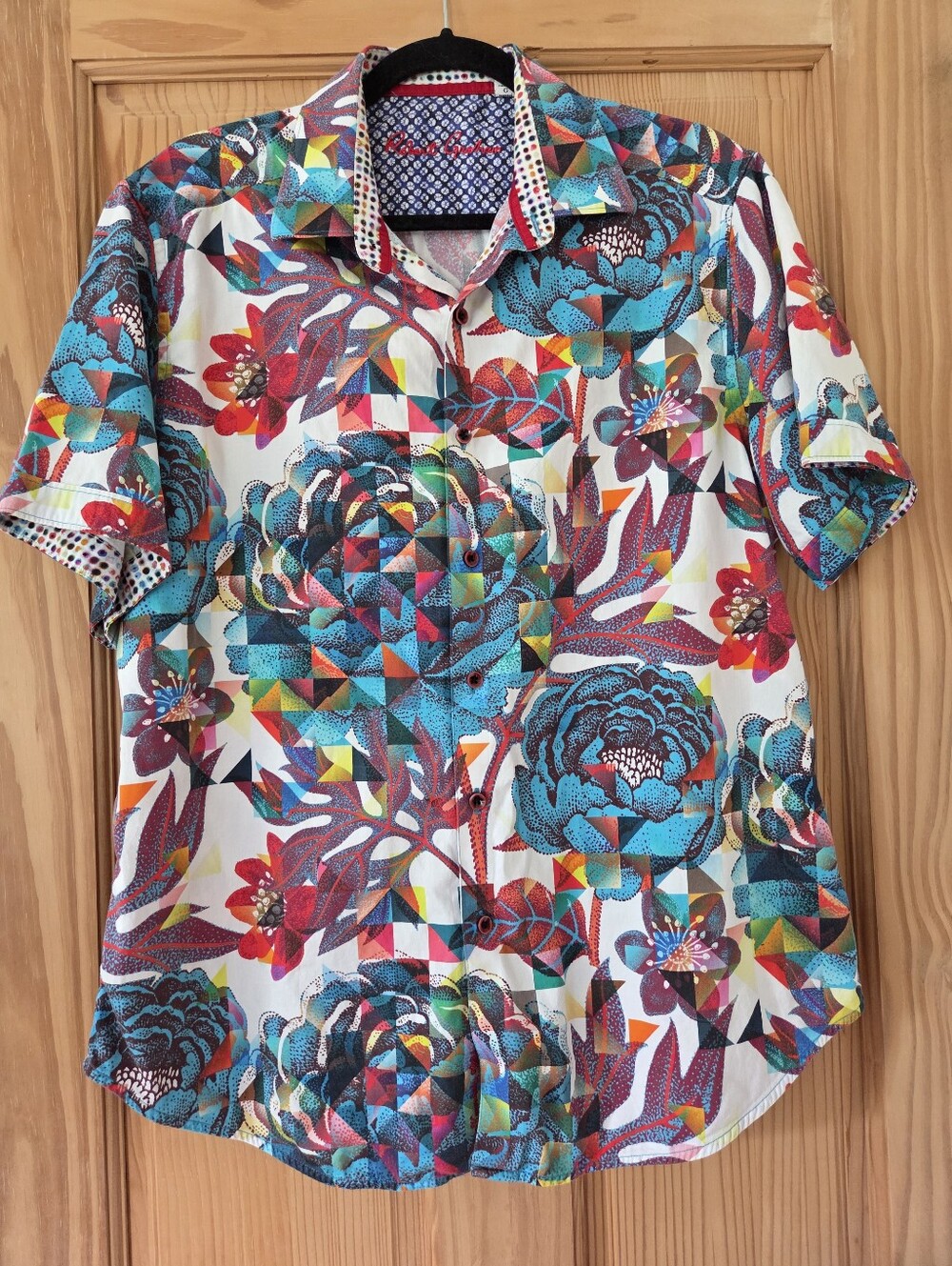 Robert Graham Delfern Floral Short Sleeve Button-Up Shirt Men's Large Designer
